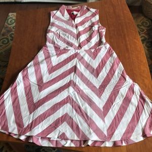 Red and white fit and flair sleeveless dress. Isaac Mizrah for target.